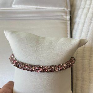Brighton Pink and Silver Crystal hinged bracelet